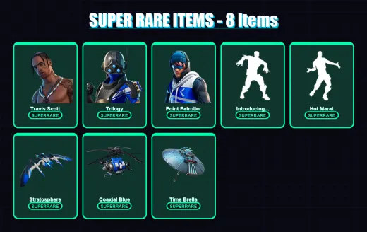 [PS4/PS5/XBOX/PC] | Travis Scott | Trilogy | Point Patroller | Midas | Deadpool | 43 skin | 75 pickaxe | 58 emote | 81 glider | Lv1048