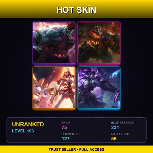 BR | Hextech Sion | High Noon Mordekaiser | Star Guardian Miss Fortune | Spirit Blossom Thresh | 75 Skin | 127 Champ | Lv103