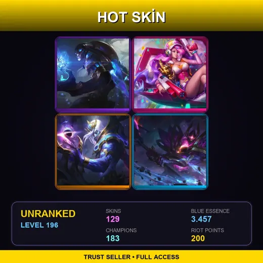 LAS | Hextech Malzahar | Spirit Blossom Darius | Cosmic Devourer Vladimir | Battle Academia Ezreal | 129 Skin | 183 Champ | Lv196
