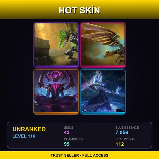 LAN | Hextech Singed | Hextech Anivia | Spirit Blossom Lillia | Star Guardian Kai'Sa | 43 Skin | 99 Champ | Lv116 — Pajama Guardian Cosplay Urgot