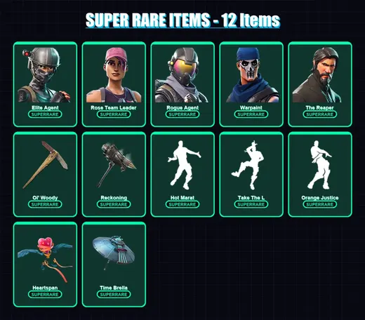 [PC/XBOX] | Elite Agent | Rose Team Leader | Rogue Agent | Warpaint | The Reaper | 56 skin | 33 pickaxe | 58 emote | 46 glider | Lv483