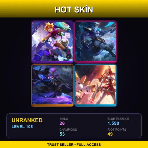 LAN | Spirit Blossom Darius | Star Guardian Miss Fortune | Cosmic Charger Hecarim | Spirit Blossom Thresh | 26 Skin | 53 Champ | Lv105 — LoL account