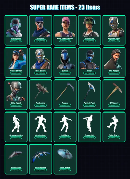 [PS4/PS5/XBOX/PC] | Breakpoint | Warpaint | Rose Team Leader | Trailblazer | Royale Knight | 153 skin | 176 pickaxe | 145 emote | 152 glider | Lv193