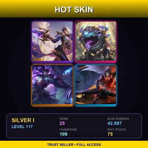BR | Victorious Fiora | Victorious Kog'Maw | Spirit Blossom Thresh | PROJECT: Yasuo | 25 Skin | 109 Champ | Silver I | Lv117 — Lunar Beast Annie