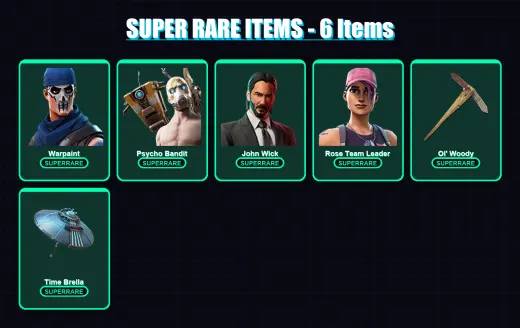[PC/XBOX] | Warpaint | Psycho Bandit | John Wick | Rose Team Leader | Hades | 104 skin | 161 pickaxe | 111 emote | 117 glider | Lv2201
