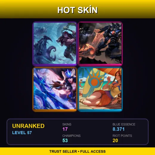 EUNE | Woad King Darius | Mecha Aatrox | Snowstorm Sivir | Pool Party Leona | 17 Skin | 53 Champ | Lv57