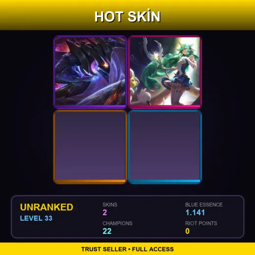 VN | Dark Star Kha'Zix | Star Guardian Soraka | 2 Skin | 22 Champ | Lv33
