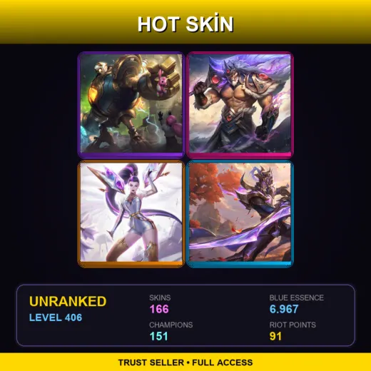 EUNE | Victorious Blitzcrank | Victorious Tryndamere | Prestige K/DA ALL OUT Kai'Sa | Victorious Master Yi | 166 Skin | 151 Champ | Lv406