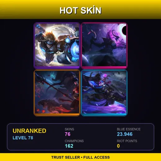 SG | Spirit Blossom Darius | Spirit Blossom Evelynn | Star Guardian Miss Fortune | Battle Academia Katarina | 76 Skin | 162 Champ | Lv78