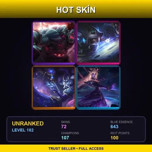EUNE | Hextech Sion | Spirit Blossom Tristana | Cosmic Enchantress Lulu | Star Guardian Taliyah | 72 Skin | 107 Champ | Lv182