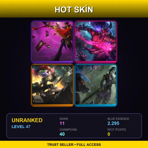 LAN | The Magnificent Twisted Fate | Dark Crystal Ryze | Omega Squad Tristana | Arcane Enforcer Caitlyn | 11 Skin | 40 Champ | Lv47 — LoL account