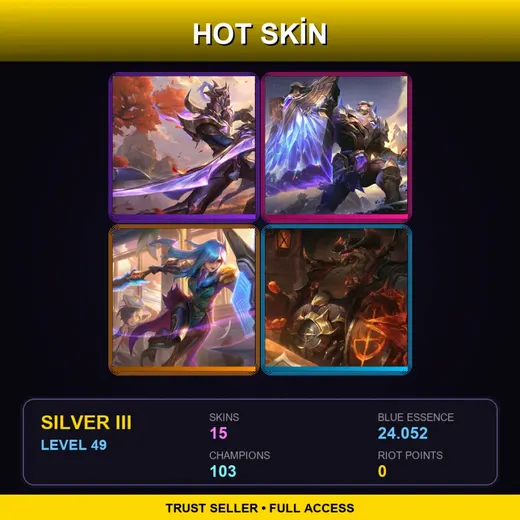 NA | Victorious Master Yi | Victorious Braum | Battle Academia Leona | High Noon Gragas | 15 Skin | 103 Champ | Silver III | Lv49