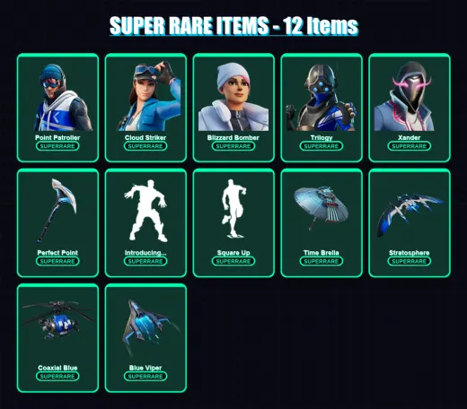 [PS4/PS5/PC] | Point Patroller | Cloud Striker | Blizzard Bomber | Trilogy | Xander | 135 skin | 160 pickaxe | 118 emote | 124 glider | Lv1557