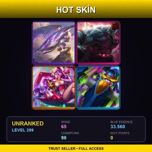 LAN | Victorious Anivia | Hextech Sion | Spirit Blossom Yorick | Cosmic Blade Master Yi | 65 Skin | 98 Champ | Lv299
