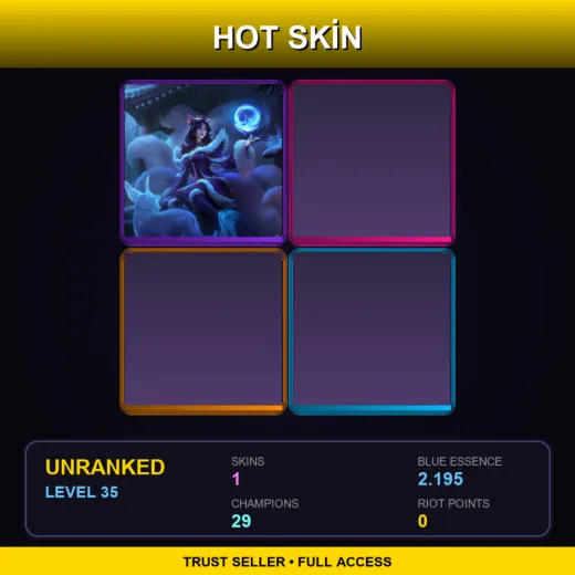 EUW | Midnight Ahri | 1 Skin | 29 Champ | Lv35