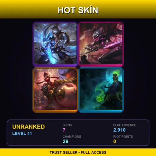 EUNE | Storm Dragon Lee Sin | PROJECT: Fiora | Firecracker Sejuani | Zombie Brand | 7 Skin | 26 Champ | Lv41