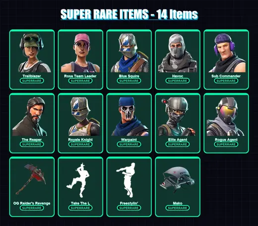 [PC/XBOX/PSN] | Trailblazer | Rose Team Leader | Blue Squire | Havoc | Sub Commander | 19 skin | 15 pickaxe | 22 emote | 18 glider | Lv197