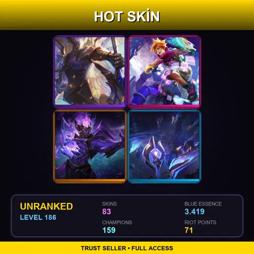 VN | Victorious Aatrox | Battle Academia Jayce | Star Guardian Kai'Sa | PROJECT: Ashe | 83 Skin | 159 Champ | Lv186