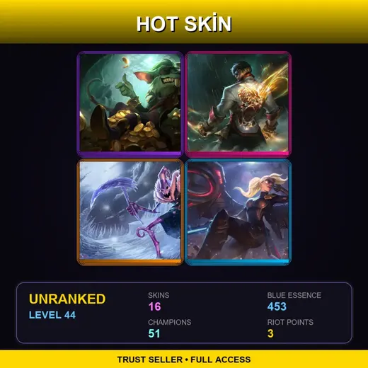 EUW | Kingpin Twitch | Dragon Fist Lee Sin | Dark Candy Fiddlesticks | Riot Kayle | 16 Skin | 51 Champ | Lv44