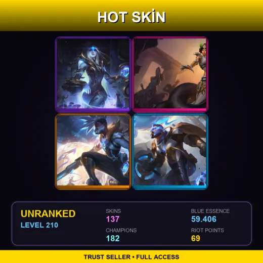 EUW | Cosmic Queen Ashe | Mythic Cassiopeia | Pulsefire Ekko | Pulsefire Pantheon | 137 Skin | 182 Champ | Lv210