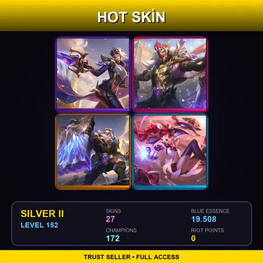 LAS | Victorious Fiora | Victorious Draven | Victorious Braum | Star Guardian Jinx | 27 Skin | 172 Champ | Silver II | Lv152