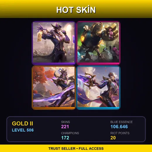 EUNE | Victorious Twisted Fate | Victorious Blitzcrank | Victorious Master Yi | Victorious Fiora | 221 Skin | 172 Champ | Gold II | Lv506