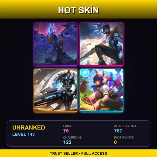 VN | Battle Academia Ezreal | Battle Academia Leona | Star Guardian Miss Fortune | Spirit Blossom Kindred | 75 Skin | 122 Champ | Lv143