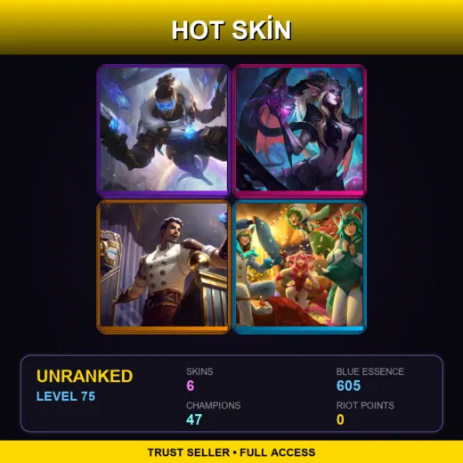LAS | Pulsefire Lucian | Dragon Sorceress Zyra | Arcane Inventor Jayce | Pajama Guardian Lux | 6 Skin | 47 Champ | Lv75