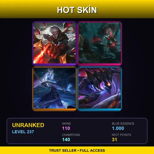LAS | Conqueror Varus | Conqueror Nautilus | Battle Academia Katarina | PROJECT: Warwick | 110 Skin | 140 Champ | Lv237