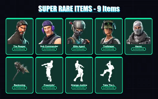 [PC/XBOX] | The Reaper | Sub Commander | Elite Agent | Trailblazer | Havoc | 28 skin | 20 pickaxe | 19 emote | 23 glider | Lv293