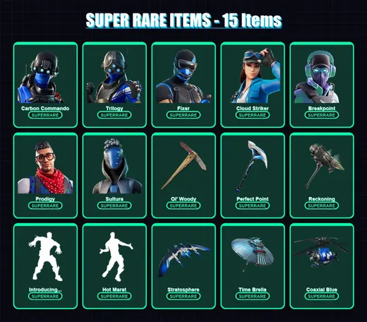 [PS4/PS5/XBOX/PC] | Carbon Commando | Trilogy | Fixer | Cloud Striker | Breakpoint | 198 skin | 264 pickaxe | 156 emote | 216 glider | Lv4490 — Game account