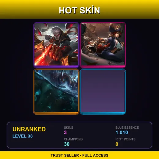 EUW | Conqueror Varus | Waterloo Miss Fortune | Giant Enemy Crabgot | 3 Skin | 30 Champ | Lv38
