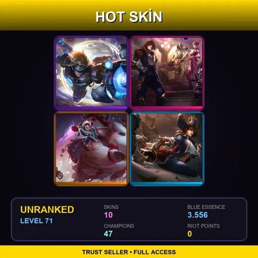 LAS | Pulsefire Ezreal | King of Clubs Mordekaiser | Workshop Nunu & Willump | Waterloo Miss Fortune | 10 Skin | 47 Champ | Lv71 — Waterloo Miss Fortune