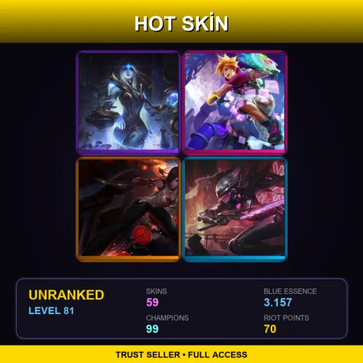 EUW | Cosmic Queen Ashe | Arcade Ezreal | Warring Kingdoms Katarina | PROJECT: Fiora | 59 Skin | 99 Champ | Lv81