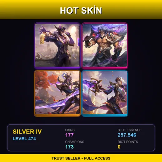LAN | Victorious Twisted Fate | Victorious Tryndamere | Victorious Master Yi | Victorious Fiora | 177 Skin | 173 Champ | Silver IV | Lv474
