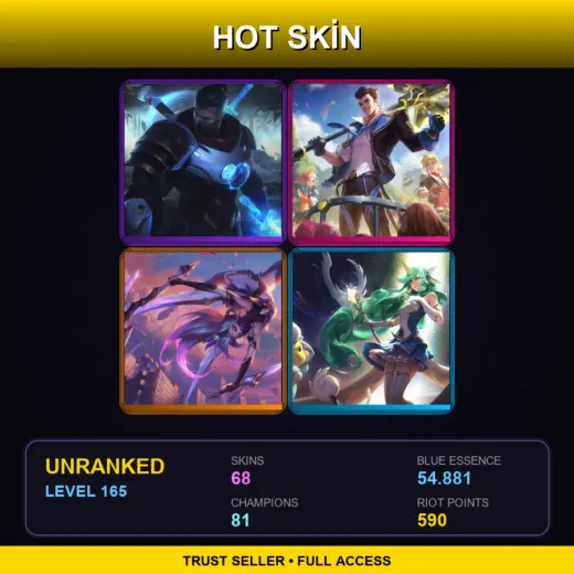 LAN | Pulsefire Shen | Battle Academia Jayce | Star Guardian Akali | Star Guardian Soraka | 68 Skin | 81 Champ | Lv165 — Omega Squad Teemo