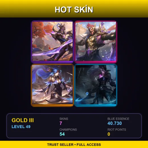 EUNE | Victorious Master Yi | Victorious Draven | Victorious Sona | Dark Waters Diana | 7 Skin | 54 Champ | Gold III | Lv49