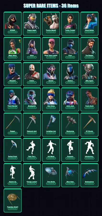 [PC/XBOX] | IKONIK | Rogue Agent | Psycho Bandit | Trinity Trooper | Cloud Striker | 362 skin | 256 pickaxe | 189 emote | 181 glider | Lv2748 — Game account