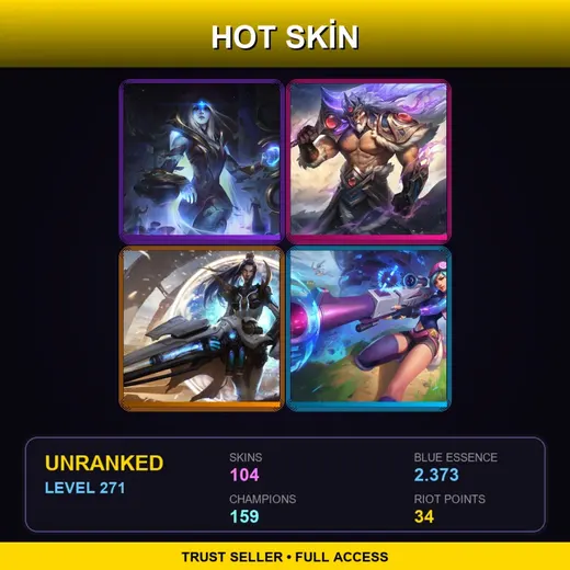 LAS | Victorious Tryndamere | Cosmic Defender Xin Zhao | Cosmic Charger Hecarim | Star Guardian Soraka | 104 Skin | 159 Champ | Lv271