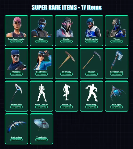 [PC/XBOX] | Rose Team Leader | Fixer | Xander | Point Patroller | Trilogy | 198 skin | 263 pickaxe | 190 emote | 207 glider | Lv3842