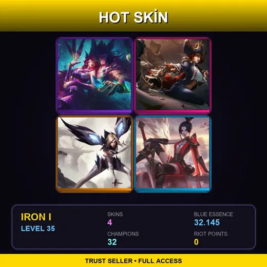 EUNE | Star Guardian Rakan | Waterloo Miss Fortune | iG Kai'Sa | Valiant Sword Riven | 4 Skin | 32 Champ | Iron I | Lv35
