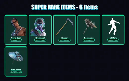 [PC/PSN] | Travis Scott | Breakpoint | The Origin | Nezumi | Joey | 164 skin | 214 pickaxe | 171 emote | 182 glider | Lv2815 — Game account