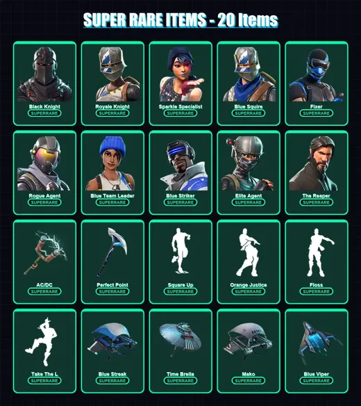 [PS4/PS5/XBOX/PC] | Black Knight | Royale Knight | Sparkle Specialist | Blue Squire | Fixer | 47 skin | 38 pickaxe | 41 emote | 52 glider | Lv613