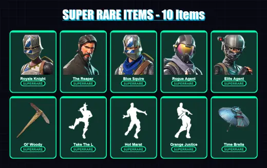 [PC/PSN] | Royale Knight | The Reaper | Blue Squire | Rogue Agent | Elite Agent | 83 skin | 91 pickaxe | 85 emote | 78 glider | Lv1026