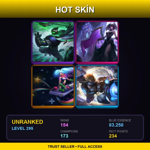 EUW | Conqueror Jax | Victorious Morgana | Arcade Sona | Pulsefire Ezreal | 154 Skin | 173 Champ | Lv295