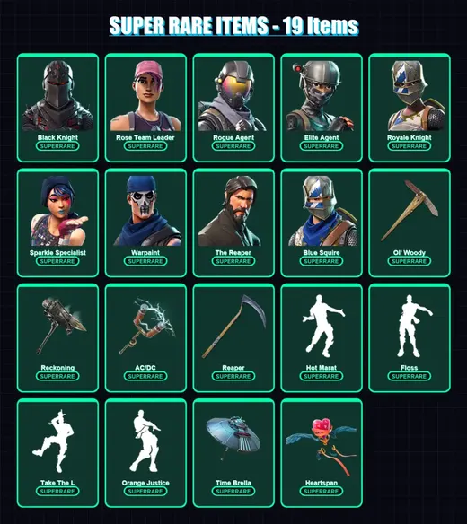 [PC/XBOX/PSN] | Black Knight | Rose Team Leader | Rogue Agent | Elite Agent | Royale Knight | 97 skin | 82 pickaxe | 81 emote | 85 glider | Lv1094 — Game account