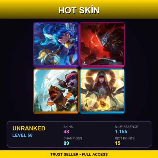 LAN | Star Guardian Poppy | Blood Moon Yasuo | Dragon Trainer Tristana | Odyssey Sona | 48 Skin | 89 Champ | Lv58
