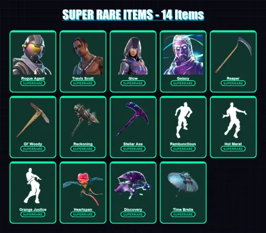 [PC/XBOX/PSN] | Rogue Agent | Travis Scott | Glow | Galaxy | Rox | 171 skin | 199 pickaxe | 183 emote | 163 glider | Lv2131