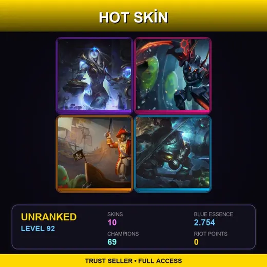 ME | Cosmic Queen Ashe | Mecha Kha'Zix | Toy Soldier Gangplank | Omega Squad Fizz | 10 Skin | 69 Champ | Lv92