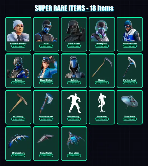 [PC/XBOX] | Blizzard Bomber | Fixer | Darth Vader | Breakpoint | Point Patroller | 229 skin | 263 pickaxe | 200 emote | 206 glider | Lv3455